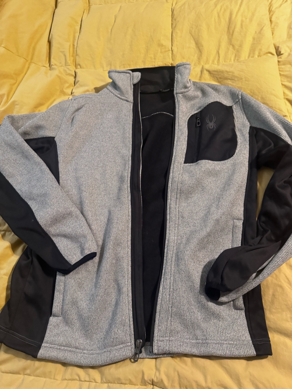 Spyder Men's Gray and Black Performance Full-Zip Jacket